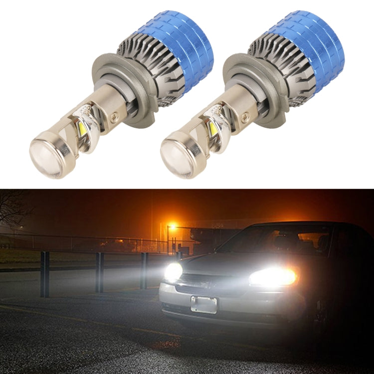 H7 Pair 55W 6000lm 6000K Car LED Mini Lens Headlight Bulb - LED Headlamps by buy2fix | Online Shopping UK | buy2fix