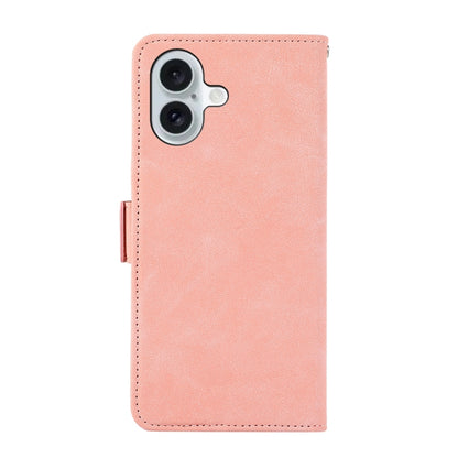 For iPhone 16 Plus ABEEL Frosted Magnetic RFID Leather Phone Case(Pink) - iPhone 16 Plus Cases by buy2fix | Online Shopping UK | buy2fix