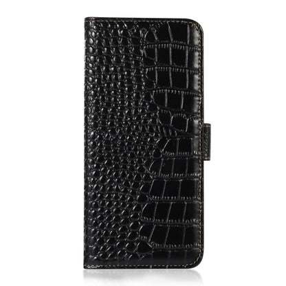 For Google Pixel 9 Crocodile Top Layer Cowhide Leather Phone Case(Black) - Google Cases by buy2fix | Online Shopping UK | buy2fix