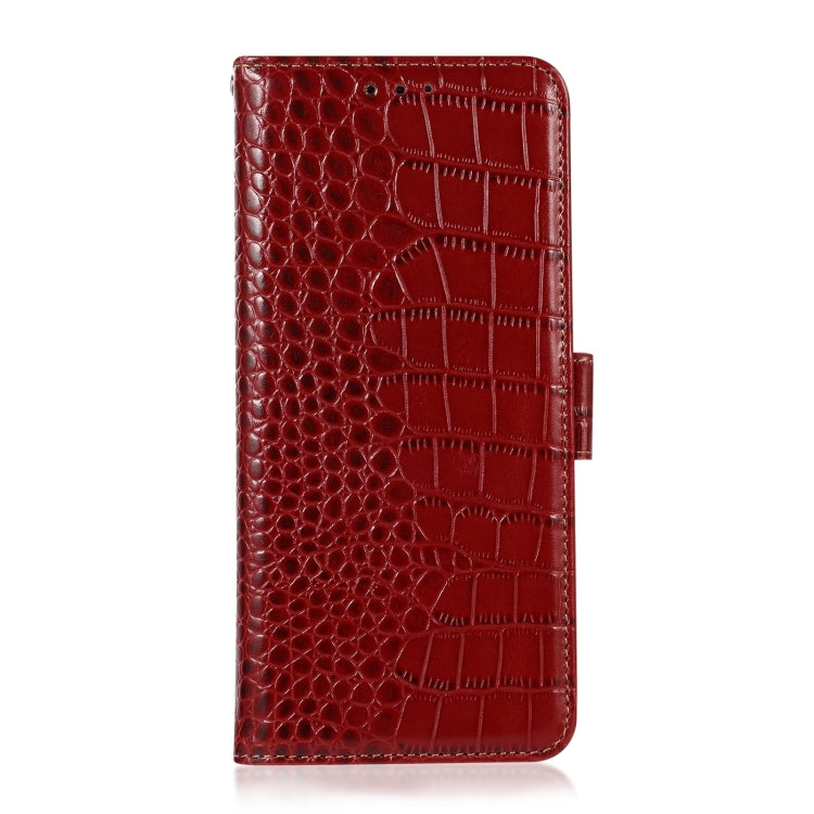 For Google Pixel 9 Pro Crocodile Top Layer Cowhide Leather Phone Case(Red) - Google Cases by buy2fix | Online Shopping UK | buy2fix