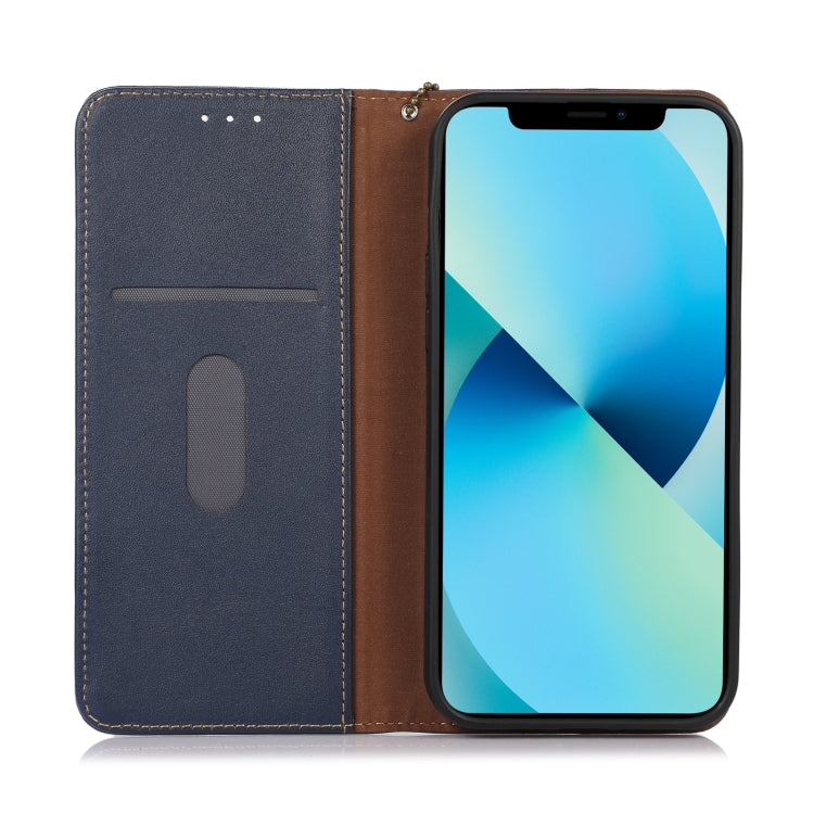 For Google Pixel 9 Pro KHAZNEH Nappa Top Layer Cowhide Leather Phone Case(Blue) - Google Cases by buy2fix | Online Shopping UK | buy2fix