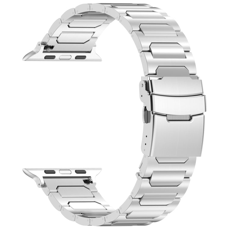 For Apple Watch Series 8 41mm I-Shaped Titanium Metal Watch Band(Mirror Silver) - Watch Bands by buy2fix | Online Shopping UK | buy2fix