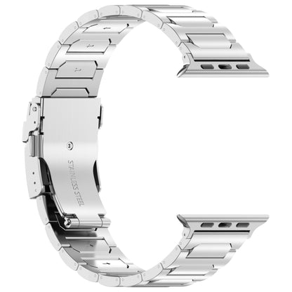 For Apple Watch Series 7 45mm I-Shaped Titanium Metal Watch Band(Silver) - Watch Bands by buy2fix | Online Shopping UK | buy2fix