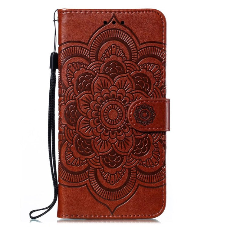 For Google Pixel 9 Pro Sun Mandala Embossing Pattern Phone Leather Case(Brown) - Google Cases by buy2fix | Online Shopping UK | buy2fix