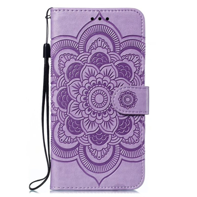 For Motorola Moto G Play 2024 Sun Mandala Embossing Pattern Phone Leather Case(Purple) - Motorola Cases by buy2fix | Online Shopping UK | buy2fix