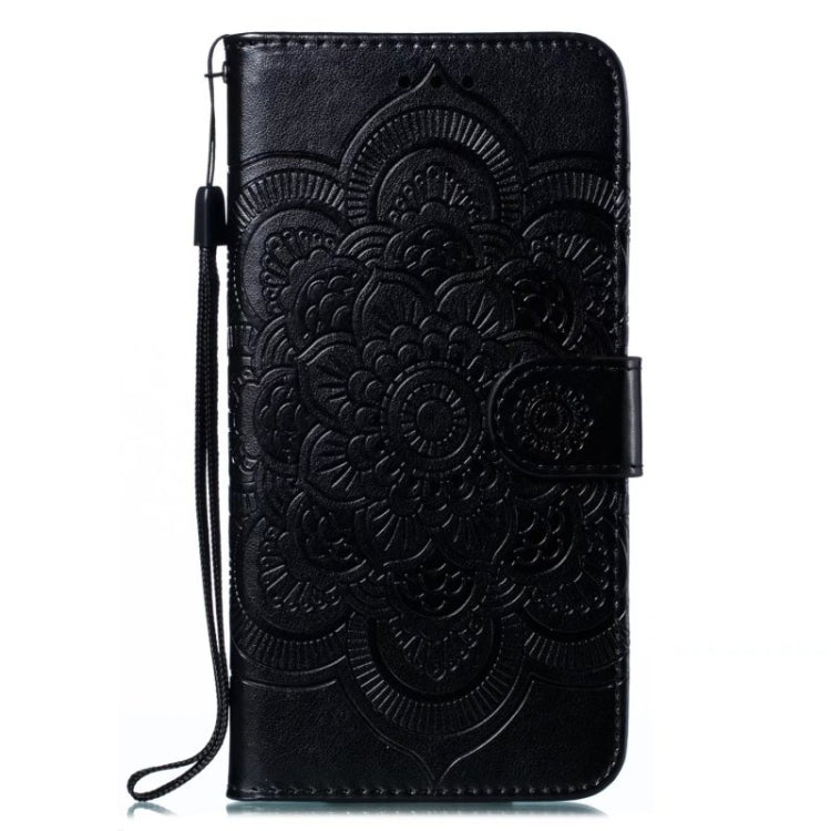 For Xiaomi 14 Ultra Sun Mandala Embossing Pattern Phone Leather Case(Black) - 14 Ultra Cases by buy2fix | Online Shopping UK | buy2fix