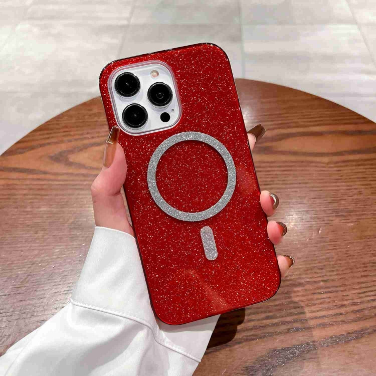 For iPhone 13 Pro Max Glitter MagSafe Magnetic TPU Phone Case(Red) - iPhone 13 Pro Max Cases by buy2fix | Online Shopping UK | buy2fix