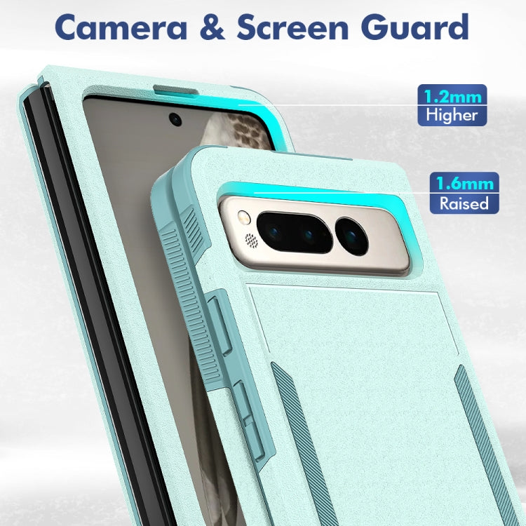 For Google Pixel Fold 2 in 1 PC + TPU Phone Case(Light Green) - Google Cases by buy2fix | Online Shopping UK | buy2fix