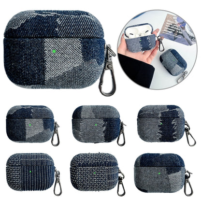 For AirPods Pro Stitching Denim Cloth Bluetooth Earphone Protective Case(Rhombus) - For AirPods Pro by buy2fix | Online Shopping UK | buy2fix