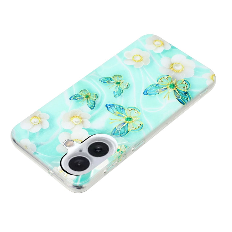 For iPhone 16 Plus Colorful Painting Pattern TPU Phone Case(Butterflies) - iPhone 16 Plus Cases by buy2fix | Online Shopping UK | buy2fix