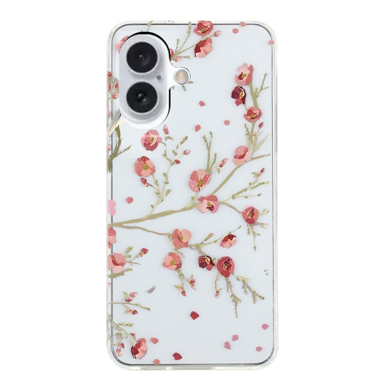 For iPhone 16 Plus Colorful Painting Pattern TPU Phone Case(Red Flowers) - iPhone 16 Plus Cases by buy2fix | Online Shopping UK | buy2fix