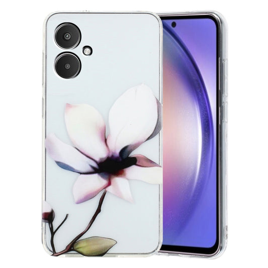 For Xiaomi Redmi 13C 4G Colorful Painting Pattern TPU Phone Case(White Flowers) - 13C Cases by buy2fix | Online Shopping UK | buy2fix