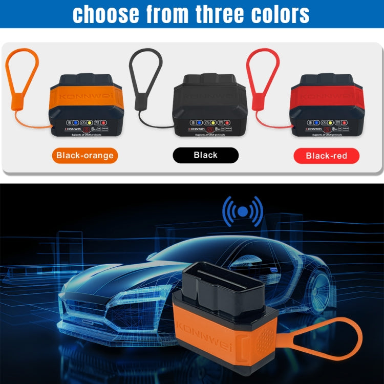 KONNWEI KW906 Bluetooth 5.0 Car OBD2 Scanner Support Android & iOS(Black Orange) - Code Readers & Scan Tools by KONNWEI | Online Shopping UK | buy2fix