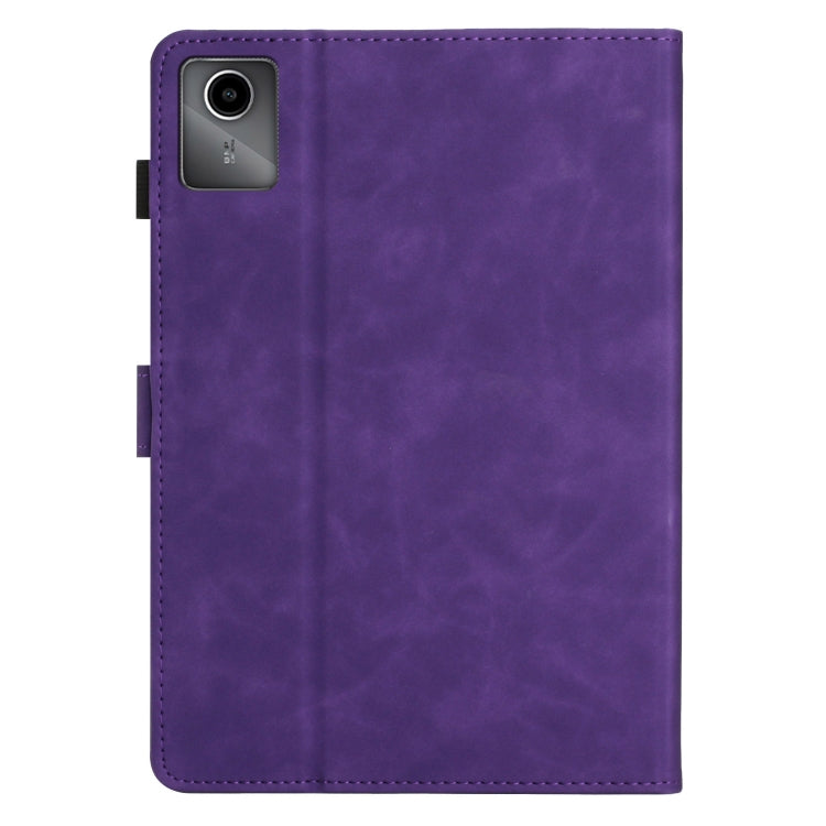 For Lenovo Tab M11/Xiaoxin Pad 11 2024 Coconut Tree Embossed Smart Leather Tablet Case(Purple) - Lenovo by buy2fix | Online Shopping UK | buy2fix