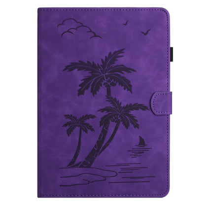 For iPad Pro 11 2024 Coconut Tree Embossed Smart Leather Tablet Case(Purple) - iPad Pro 11 2024 Cases by buy2fix | Online Shopping UK | buy2fix