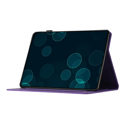 For Samsung Galaxy Tab S9 FE X510/X516B Coconut Tree Embossed Smart Leather Tablet Case(Purple) - Galaxy Tab S9 FE by buy2fix | Online Shopping UK | buy2fix