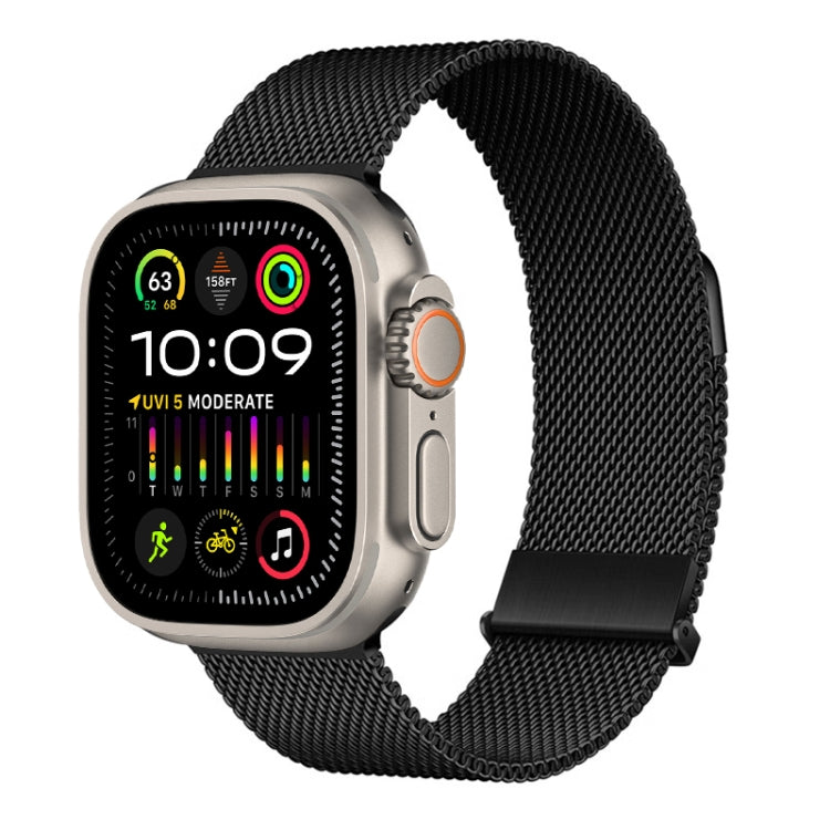 For Apple Watch Ultra 2 49mm ZGA Milanese Magnetic Metal Watch Band(Black) - Watch Bands by ZGA | Online Shopping UK | buy2fix