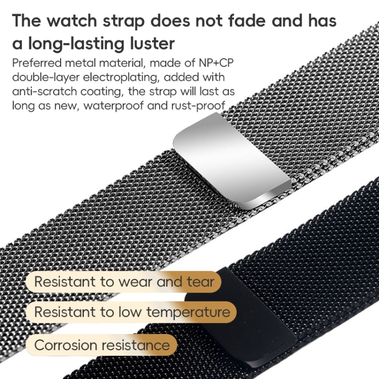 For Apple Watch Ultra 49mm ZGA Milanese Magnetic Metal Watch Band(Black) - Watch Bands by ZGA | Online Shopping UK | buy2fix