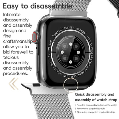 For Apple Watch Series 7 45mm ZGA Milanese Magnetic Metal Watch Band(Black) - Watch Bands by ZGA | Online Shopping UK | buy2fix