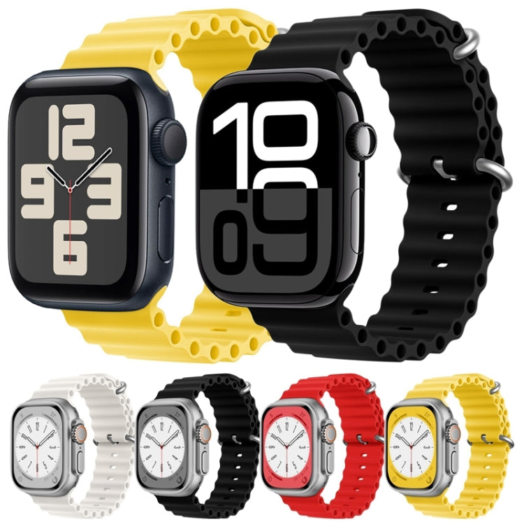 For Apple Watch Series 6 44mm ZGA Ocean Silicone Watch Band(Black) - Watch Bands by ZGA | Online Shopping UK | buy2fix