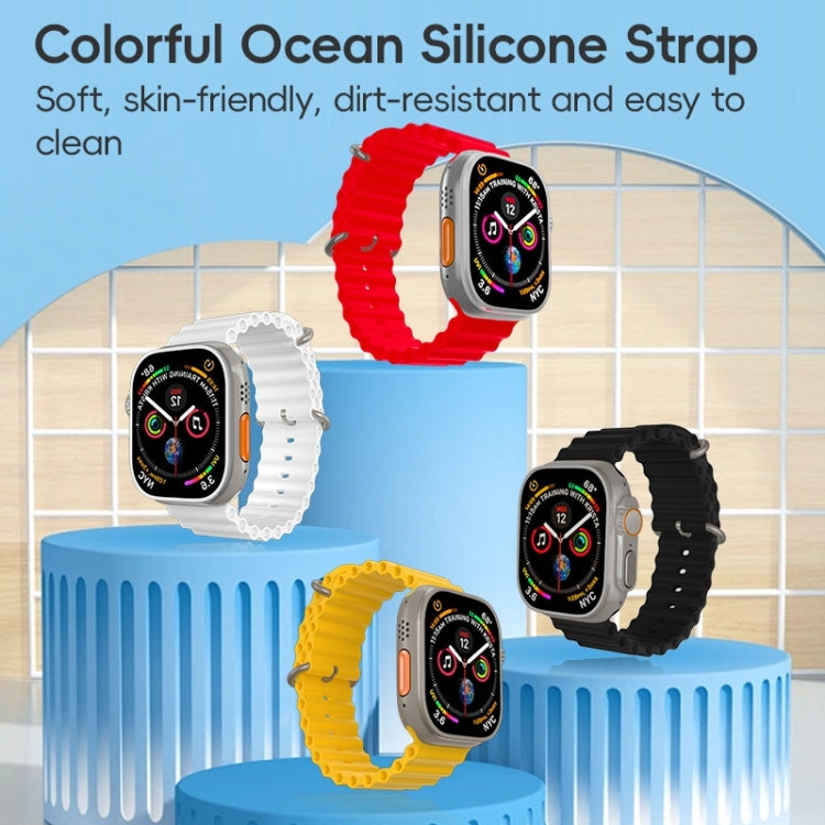 For Apple Watch Series 5 44mm ZGA Ocean Silicone Watch Band(Yellow) - Watch Bands by ZGA | Online Shopping UK | buy2fix