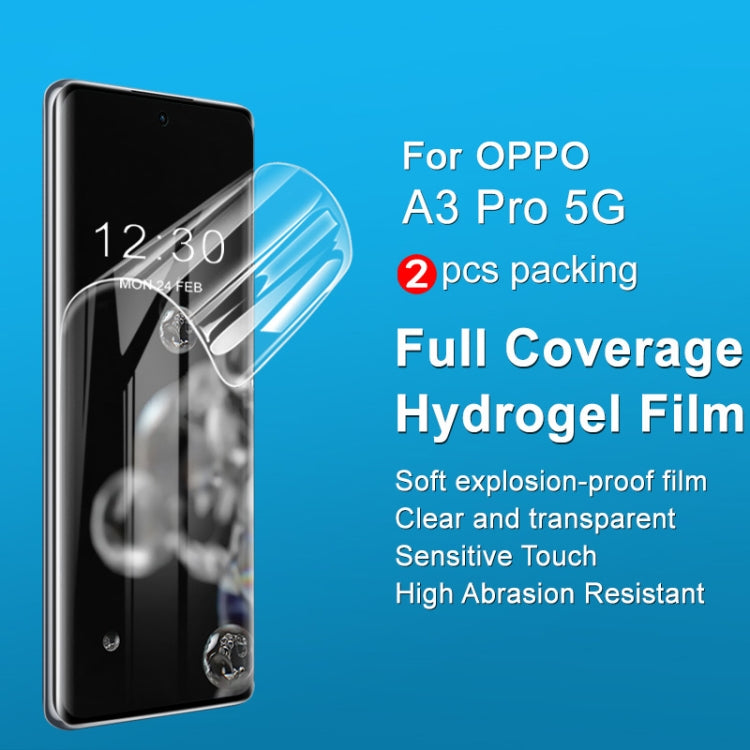 For OPPO A3 Pro 5G 2pcs imak Curved Full Screen Hydrogel Film Protector - OPPO Tempered Glass by imak | Online Shopping UK | buy2fix