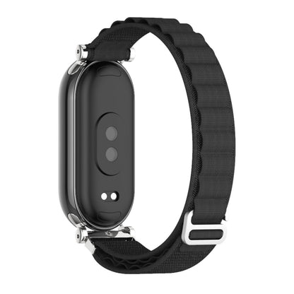 For Xiaomi Mi Band 8 / 9 / 9 NFC Mijobs GT4 Nylon Breathable Watch Band(Black Silver) - Watch Bands by MIJOBS | Online Shopping UK | buy2fix