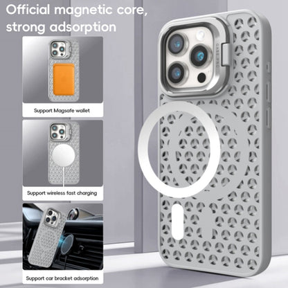 For iPhone 13 Hollow Cooling Lens Holder MagSafe Magnetic TPU Phone Case(Blue) - iPhone 13 Cases by buy2fix | Online Shopping UK | buy2fix