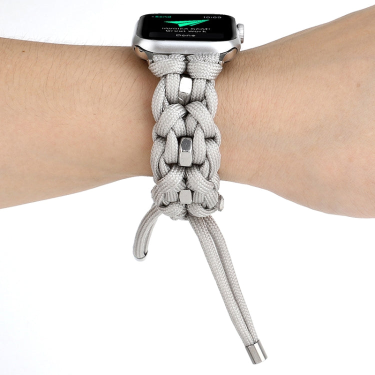 For Apple Watch Ultra 2 49mm Screw Nut Braided Paracord Watch Band(White) - Watch Bands by buy2fix | Online Shopping UK | buy2fix