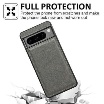 For Google Pixel 9 / Pixel 9 Pro Cowhide Texture Back Cover Phone Case(Grey) - Google Cases by buy2fix | Online Shopping UK | buy2fix