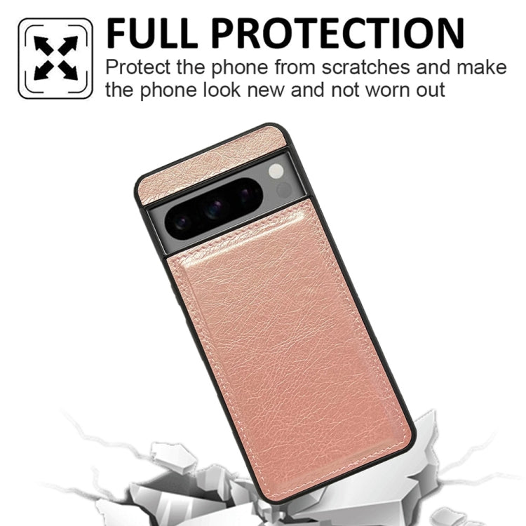 For Google Pixel 9 / Pixel 9 Pro Cowhide Texture Back Cover Phone Case(Rose Gold) - Google Cases by buy2fix | Online Shopping UK | buy2fix