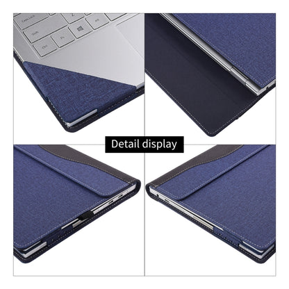 For Microsoft Surface Laptop 6 13.5 inch Cloth Texture Laptop Leather Case With Stand Function(Blue) - 13.3 inch by buy2fix | Online Shopping UK | buy2fix