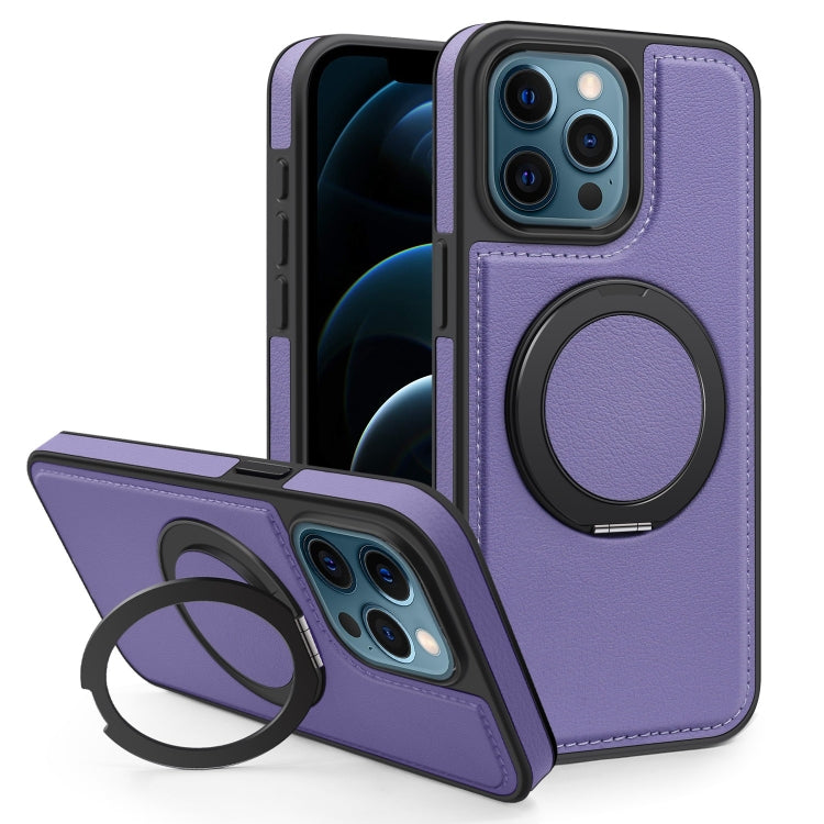 For iPhone 12 Pro Max Yashi 360 Degree Rotating MagSafe Bracket Phone Case(Purple) - iPhone 12 Pro Max Cases by buy2fix | Online Shopping UK | buy2fix