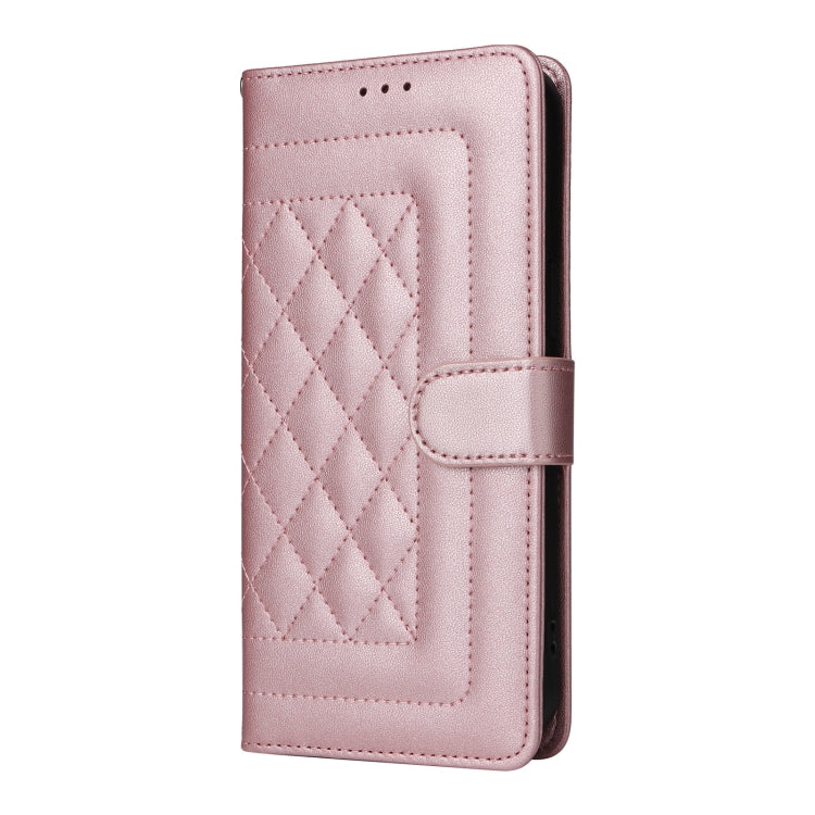 For Google Pixel 9 Diamond Lattice Leather Flip Phone Case(Rose Gold) - Google Cases by buy2fix | Online Shopping UK | buy2fix