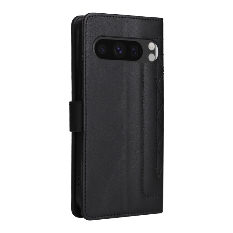 For Google Pixel 9 Diamond Lattice Leather Flip Phone Case(Black) - Google Cases by buy2fix | Online Shopping UK | buy2fix