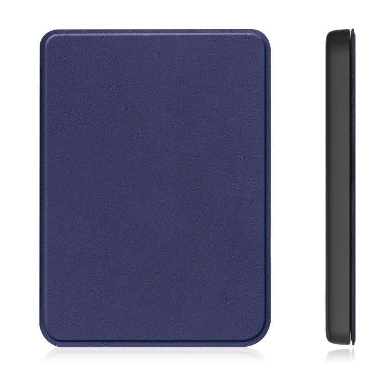 For KOBO Clara Colour 2024 / BW Solid Color Voltage Caster TPU Leather Smart Tablet Case(Dark Blue) - Others by buy2fix | Online Shopping UK | buy2fix