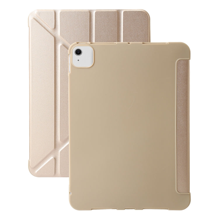 For iPad Air 13 2024 TPU Deformation Flip Leather Tablet Case with Holder(Gold) - iPad Air 13 2024 Cases by buy2fix | Online Shopping UK | buy2fix