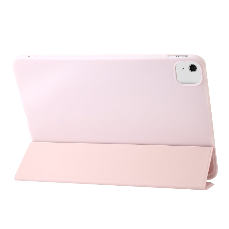 For iPad Air 11 2024 Three-fold Holder Flip Tablet Leather Case(Light Pink) - iPad Air 11 2024 Cases by buy2fix | Online Shopping UK | buy2fix