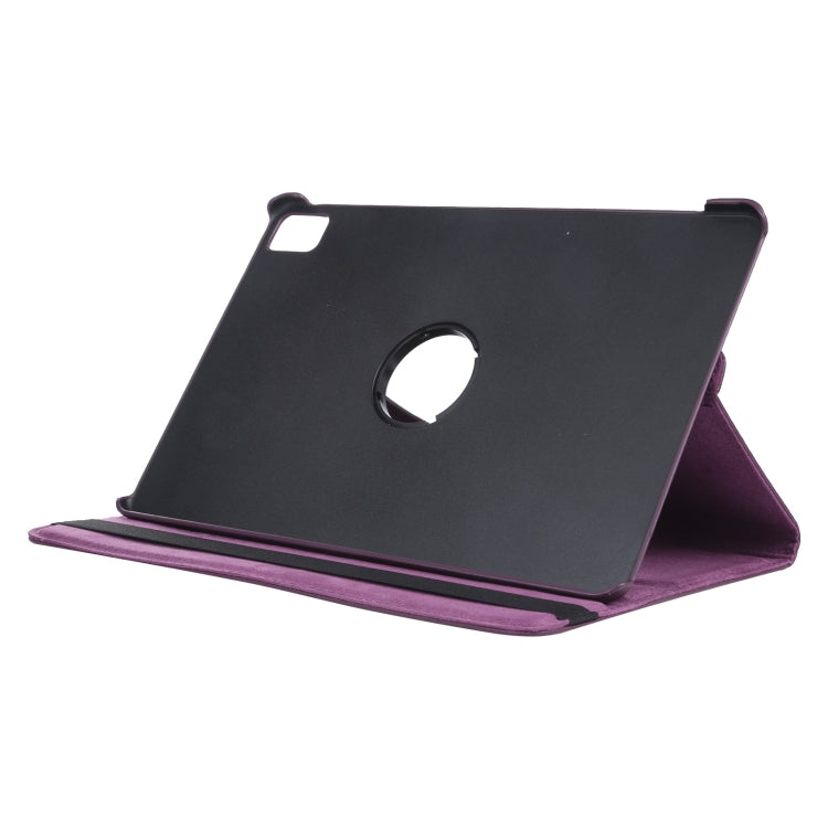 For iPad Air 11 2024 360 Degree Rotation Litchi Texture Leather Tablet Case with Holder(Purple) - iPad Air 11 2024 Cases by buy2fix | Online Shopping UK | buy2fix