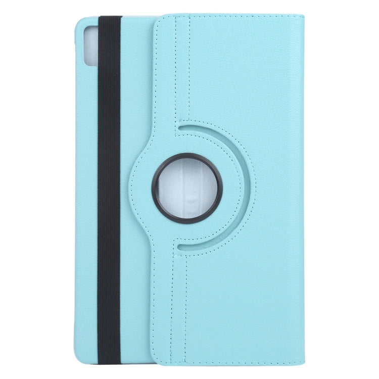 For iPad Air 11 2024 360 Degree Rotation Litchi Texture Leather Tablet Case with Holder(Sky Blue) - iPad Air 11 2024 Cases by buy2fix | Online Shopping UK | buy2fix