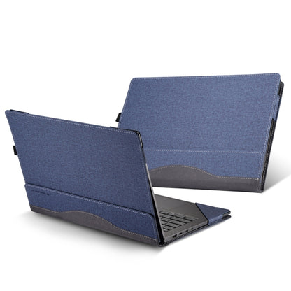 For HP Envy X360 14 inch 14t-es / 14-es Leather Laptop Shockproof Protective Case(Dark Blue) - 14.1 inch by buy2fix | Online Shopping UK | buy2fix