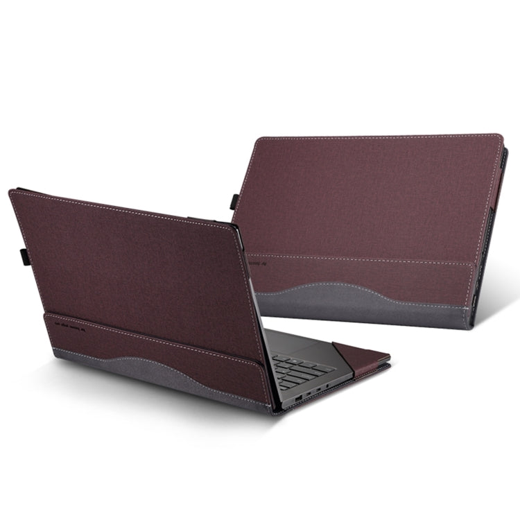 For HP Spectre X360 13 inch 13-ae / 13-ap Leather Laptop Shockproof Protective Case(Wine Red) - 13.3 inch by buy2fix | Online Shopping UK | buy2fix