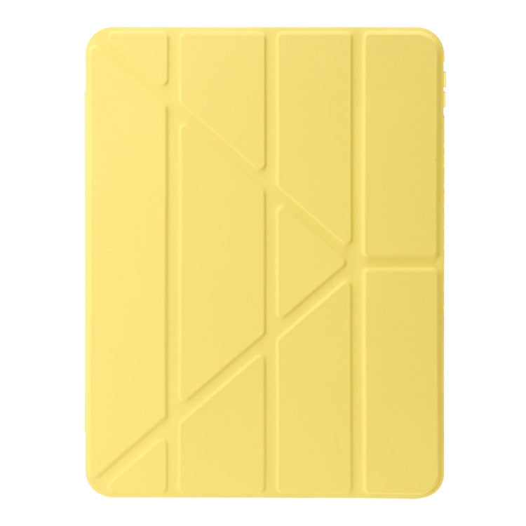 For iPad Pro 11 2024 Clear Acrylic Deformation Leather Tablet Case(Yellow) - iPad Pro 11 2024 Cases by buy2fix | Online Shopping UK | buy2fix