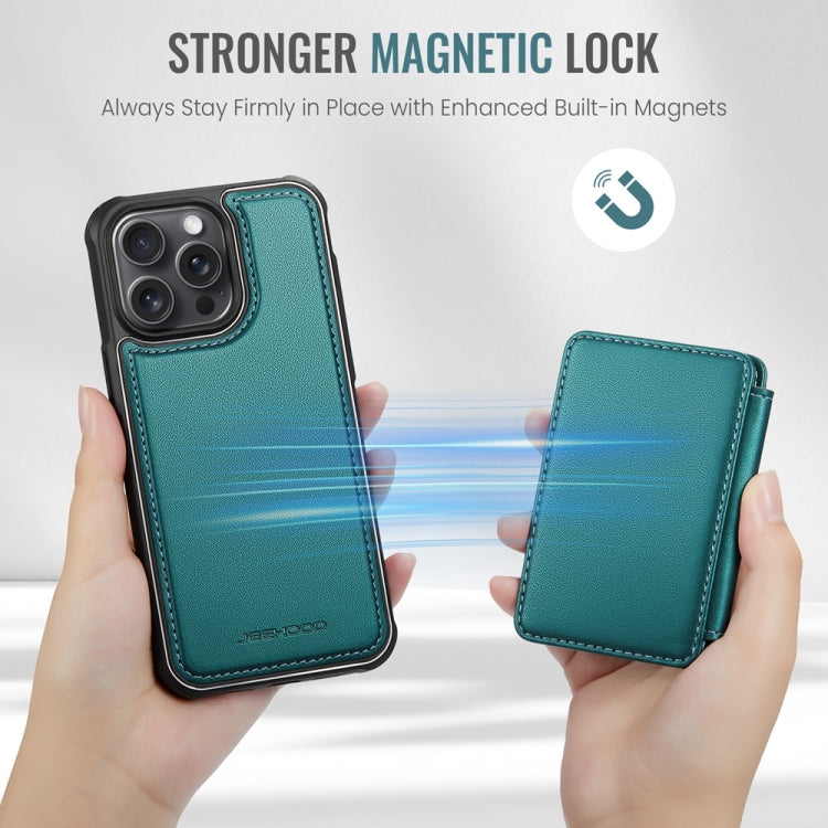 For iPhone 15 Pro Max JEEHOOD J05 Business Magnetic Style RFID Leather Phone Case(Blue Green) - iPhone 15 Pro Max Cases by JEEHOOD | Online Shopping UK | buy2fix