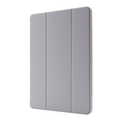 For iPad Pro 11 2024 Skin Feel Tri-fold Leather Tablet Case with Pen Slot(Grey) - iPad Pro 11 2024 Cases by buy2fix | Online Shopping UK | buy2fix