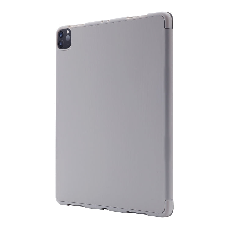 For iPad Air 11 2024 Skin Feel Tri-fold Leather Tablet Case with Pen Slot(Grey) - iPad Air 11 2024 Cases by buy2fix | Online Shopping UK | buy2fix