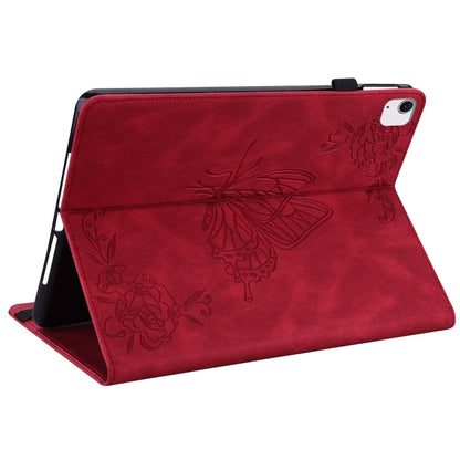 For iPad Air 11 2024 Butterfly Flower Embossed Leather Tablet Case(Red) - iPad Air 11 2024 Cases by buy2fix | Online Shopping UK | buy2fix