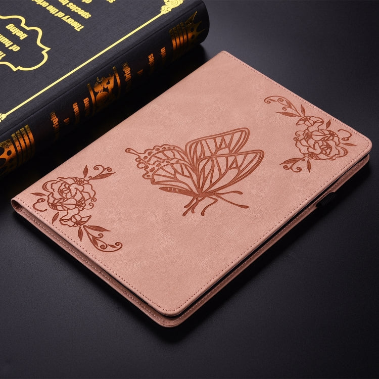 For iPad Pro 11 2024 Butterfly Flower Embossed Leather Tablet Case(Rose Gold) - iPad Pro 11 2024 Cases by buy2fix | Online Shopping UK | buy2fix