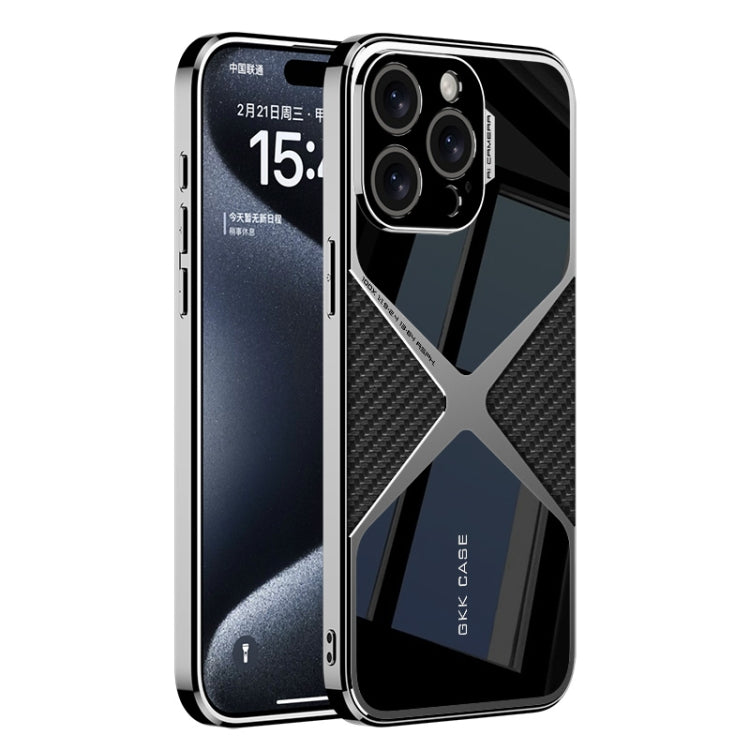 For iPhone 15 Pro Max GKK Leather Electroplating Supersonic Speed Shockproof Phone Case(Carbon Fibre) - iPhone 15 Pro Max Cases by GKK | Online Shopping UK | buy2fix