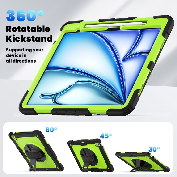 For iPad Air 13 2024 Silicone + PC Tablet Protective Case(Yellow Green+Black) - iPad Air 13 2024 Cases by buy2fix | Online Shopping UK | buy2fix